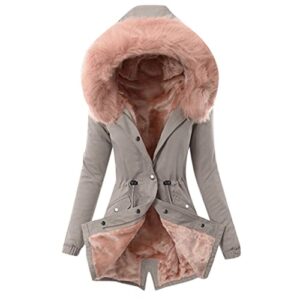 Oversized Leather Jacket Women Winter Warm Coats for Women Hooded Outerwear Thick Padded Parkas Jacket Fleece Oversized Coat Plus Size Puffer Down Chamarras Para Mujer