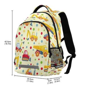 Kcldeci Kids Backpack for Girls Boys Toys Heavy Equipment and Machinery Middle-School Backpacks Elementary Bookbags School Book Bag Travel Bag