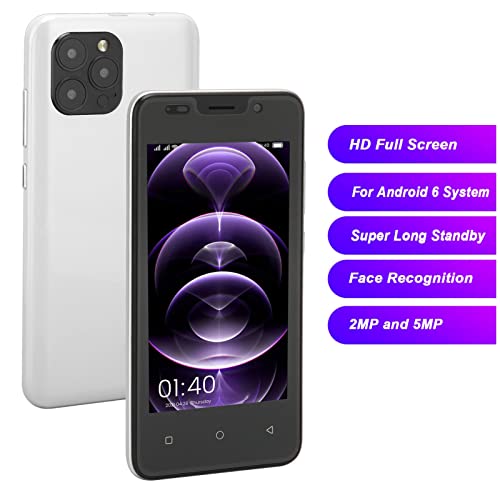 IP13 Pro Unlocked Smartphone, 4.66 Inch HD 2GB/32GB Cellphone Dual SIM Smartphone Phone 3200mAh Long Standby (White)