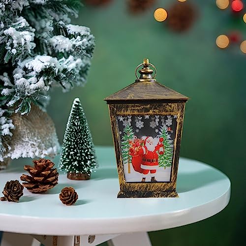 Filsssdy23 Christmas Decorations Snow Globe Lantern, Glittering Lighted Battery Operated Santa Singing Snow Globe Christmas Decor, Christmas Decorations Indoor Holiday Decor