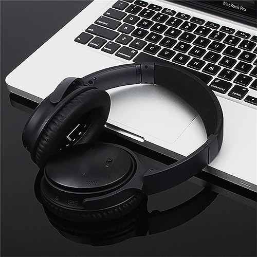 Replacement Ear Pads for Bose QuietComfort 45 (QC45)/QuietComfort SE (QCSE) Headphones, Replacement EarPads Cushions Headphones Covers with Memory Noise Isolation Foam Softer Leather-Black