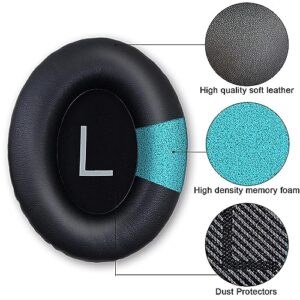 Replacement Ear Pads for Bose QuietComfort 45 (QC45)/QuietComfort SE (QCSE) Headphones, Replacement EarPads Cushions Headphones Covers with Memory Noise Isolation Foam Softer Leather-Black