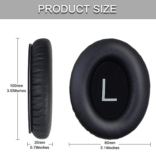 Replacement Ear Pads for Bose QuietComfort 45 (QC45)/QuietComfort SE (QCSE) Headphones, Replacement EarPads Cushions Headphones Covers with Memory Noise Isolation Foam Softer Leather-Black