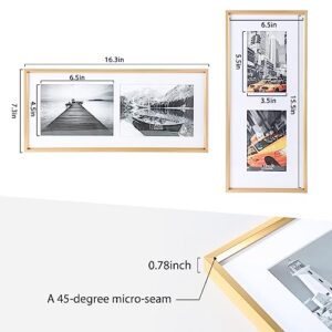 UMICAL 5x7 Picture Frame bundle with 5x7 Aluminum Picture Frame with 2 Mats and HD Plexiglass Metal Molding Photo Frames