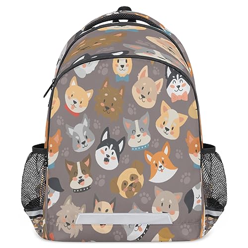 GzLeyigou Cute Husky School Backpacks for Boys Girls Cute Corgi BookBag for Teen Girls Travel Schoolbag for Boys Girls Middle High school Bookbags