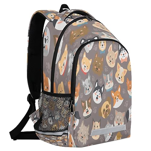 GzLeyigou Cute Husky School Backpacks for Boys Girls Cute Corgi BookBag for Teen Girls Travel Schoolbag for Boys Girls Middle High school Bookbags