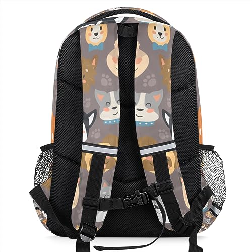 GzLeyigou Cute Husky School Backpacks for Boys Girls Cute Corgi BookBag for Teen Girls Travel Schoolbag for Boys Girls Middle High school Bookbags