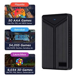 retro game console 5tb hdd with built in 63,139 games, emulator console game drive preloaded with playnite, launchbox, retrobat 3 game system, video game console hard drive plug and play