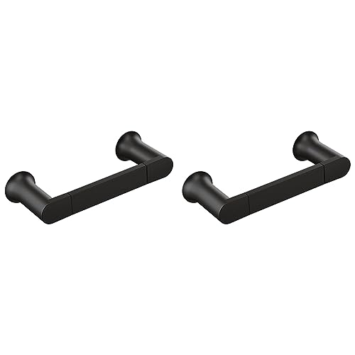 Moen Genta Matte Black Modern 6.8-Inch Length Hand-Towel Bar for Bathroom or Kitchen, BH3886BL (Pack of 2)