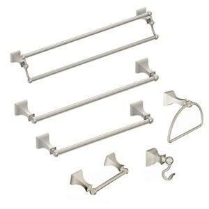 Moen Retreat Collection Brushed Nickel Bathroom Hand Towel Ring with Wall Mount Hardware, DN8386BN (Pack of 2)