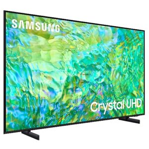 SAMSUNG UN50CU8000 50 inch Crystal UHD 4K Smart TV (2023) Bundle with Monster TV Full Motion Wall Mount for 32"-70" with 6 Piece Sound Reactive Lighting Kit