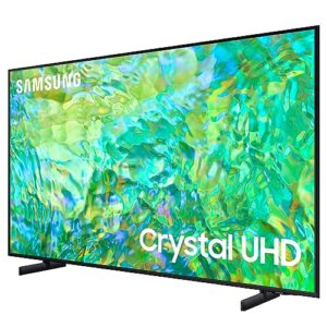 SAMSUNG UN50CU8000 50 inch Crystal UHD 4K Smart TV (2023) Bundle with Monster TV Full Motion Wall Mount for 32"-70" with 6 Piece Sound Reactive Lighting Kit