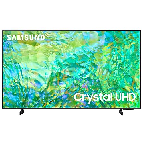 SAMSUNG UN50CU8000 50 inch Crystal UHD 4K Smart TV (2023) Bundle with Monster TV Full Motion Wall Mount for 32"-70" with 6 Piece Sound Reactive Lighting Kit