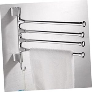 Swivel Towel Rack 4 Wall Mounted Towel Holder Wall Mounted Towel Rack w 4 Swivel Bars Stainless Steel Towel Holder Shelf Towel Rack Rotating Towel Rack