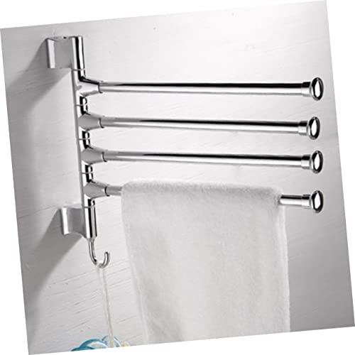 Swivel Towel Rack 4 Wall Mounted Towel Holder Wall Mounted Towel Rack w 4 Swivel Bars Stainless Steel Towel Holder Shelf Towel Rack Rotating Towel Rack