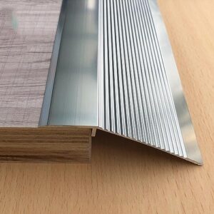 emisoo transition strip for uneven floor, 36in entry threshold strip, carpet/tile/door edge trim, 4in w floor seam cover strips, aluminum, cuttable (color : silver)