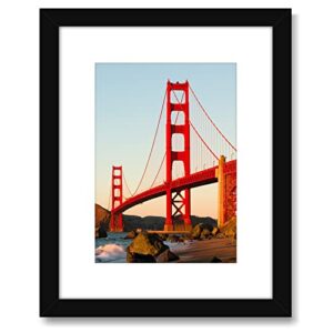 rysent 8x10 picture frame, display 5x7 with mat or 8x10 without mat, black photo frames for wall mounting or table top display