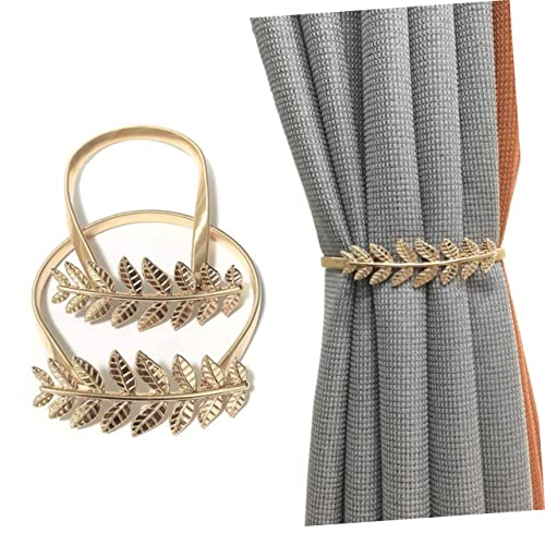 Garneck 2pcs Curtain Tie Rope Shower Curtain Spring Metal Trim Shower Curtain Holders Curtain Ties Metal Curtain Buckle Curtain Holdbacks Aluminum Alloy Golden Home Curtain Tie Rope Window