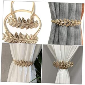 Garneck 2pcs Curtain Tie Rope Shower Curtain Spring Metal Trim Shower Curtain Holders Curtain Ties Metal Curtain Buckle Curtain Holdbacks Aluminum Alloy Golden Home Curtain Tie Rope Window