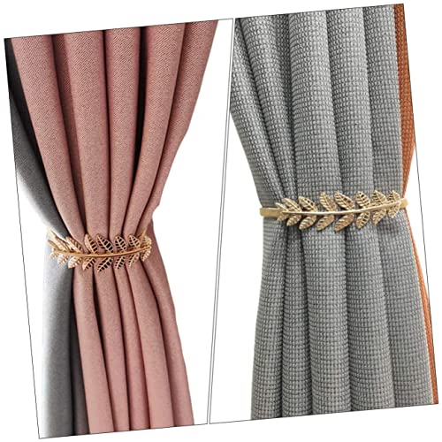 Garneck 2pcs Curtain Tie Rope Shower Curtain Spring Metal Trim Shower Curtain Holders Curtain Ties Metal Curtain Buckle Curtain Holdbacks Aluminum Alloy Golden Home Curtain Tie Rope Window