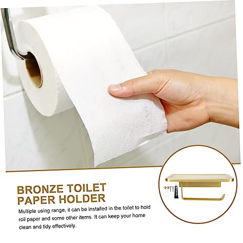 Wall Hangings 1 Set roll Holder Wall Mount Toilet Paper Holder Wall Mount Paper Towel Holders Bath Tissue Paper Towel Hanger Stainless Steel Bronze Toilet Paper Holder Towel Rack