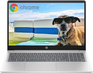 hp 15.6" student chromebook laptop 2023 newest, quad-core intel processor n200(up to 3.7ghz), 8gb lpddr5 ram, 64gb emmc, uhd graphics, light & thin, long battery, chrome os