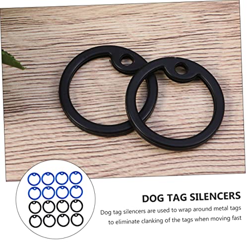 Name Tag Silencer 20Pcs Dog id Silencer pet Supplies pet Collar silencers Silicone Silencers Pet Mute Circle Mute Circles Dog Supplies for Tag Silicone Tag Silencer