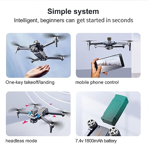 RC Drone 360° Obstacle Avoidance GPS Homing Gravity Induction 50x Zoom Mini Quadcopter with 8K HD Dual Camera for Adults Kids Beginners