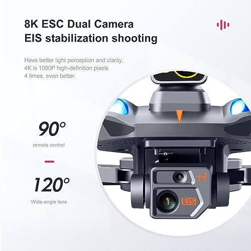 RC Drone 360° Obstacle Avoidance GPS Homing Gravity Induction 50x Zoom Mini Quadcopter with 8K HD Dual Camera for Adults Kids Beginners