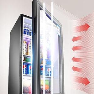 Rrgear Stainless Steel Beverage Refrigerator with Internal Fan - 120-Can Capacity Perfect for Cooling Drinks