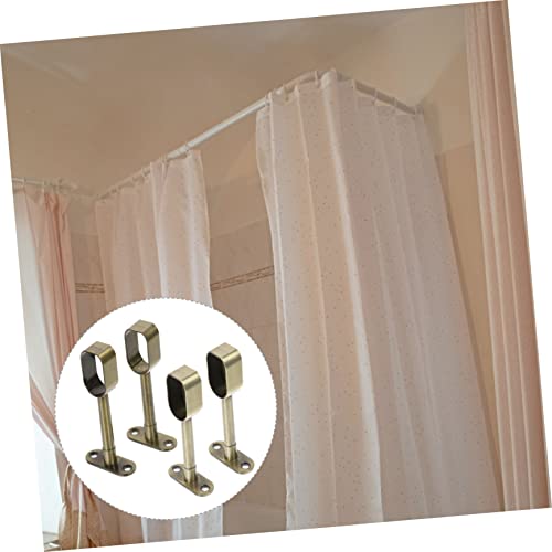 Cabilock 20 pcs Closet Tension Ceiling Shower Lever Support Clo Bar Steel Mounting for Hanger Fitting Organizer and Bracket Rod Holders Pipe Holder Open Curtain Bronzing End Close Towel