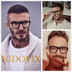 NIDOVIX Trendy Square Blue Light Blocking Glasses for Men Women, Fashion Frame Non-prescription Computer Glasses (Green)