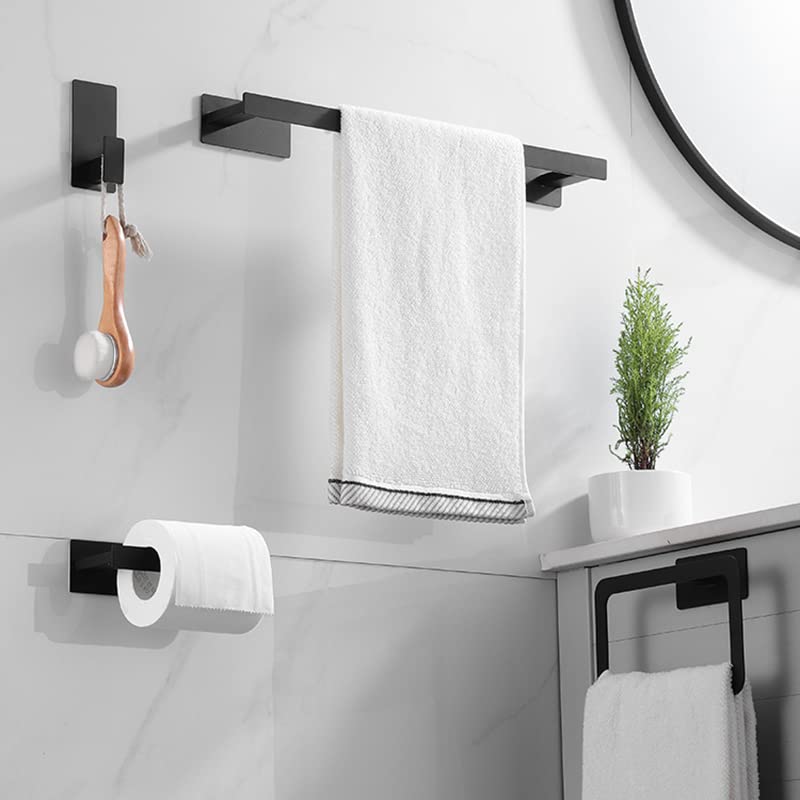 Bathroom Accessories Set Matte Black Wall Shelf Toilet Roll Paper Holder Robe Hook Hanger Towel Rail Bar Rack Ring Bath Hardware Bath Hardware Sets