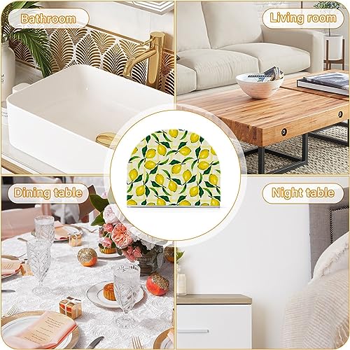 Napkin Holder, Clear Acrylic Paper Napkin Holders Tropical Plant Lemon Tissue Box Dispenser Stand Tabletop Space Saver Upright Napkin Towel Holders for Kitchen Restaurant Home Decor