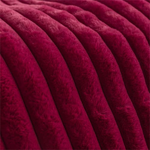 ZJHYXYH Red Super Soft Velvet Vertical Duvet Cover Set Double King Bed 4pcs Plush Bedding Set Flat Sheet Pillow Case (Color : D, Size : 200 * 230cm)