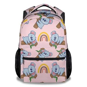 warmrug koala girls backpack for school, 16 inch pink backpacks for kids, cute lightweight bookbag for middle school