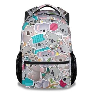 warmrug koala girls backpack for school, 16 inch grey backpacks for kids, cute lightweight bookbag for middle school