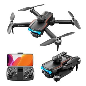 Brushless Motor Drone with 1080P Camera 2.4G WIFI FPV RC Quadcopter with Headless Mode, Follow Shot, Altitude Hold, Drone HD Aerial Photography Quadcopter RC Airplane Obstacle Avoidance (Black)