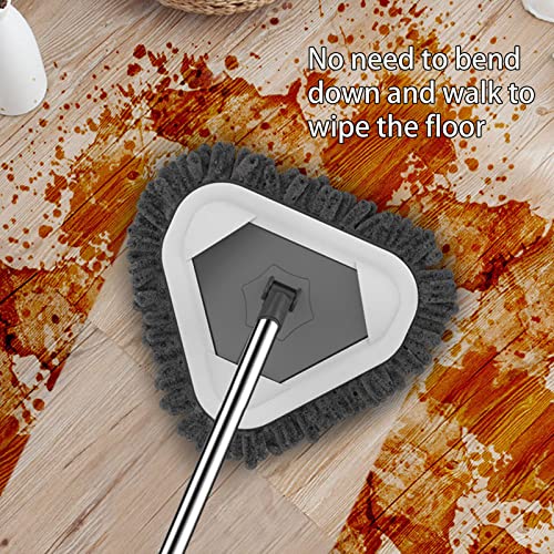 Microfiber Floor Mops for Cleaning with 2 Reusable Washable Pads, 180° Degrees Rotatable Cleaning Spin Mop, Flat Floor Mop Wet Dry Dust Mop for Hardwood Floors Tile Vinyl Wall Hard Surface