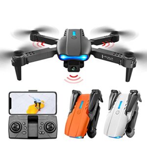 dual 1080p hd fpv camera remote control mini drone - 2.4g wifi start speed adjustment altitude hold headless mode foldable rc quadcopter toys gifts for adults beginners kids (black)