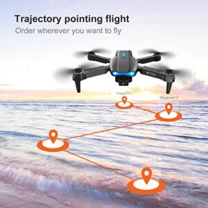 Dual 1080P HD FPV Camera Remote Control Mini Drone - 2.4G WiFi Start Speed Adjustment Altitude Hold Headless Mode Foldable RC Quadcopter Toys Gifts for Adults Beginners Kids (Black)