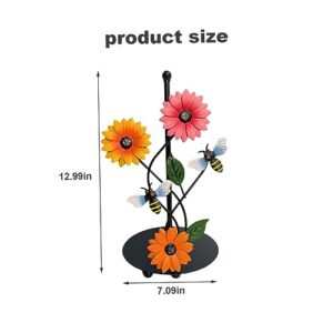 Paper Towel Paper Stand Sunflower Nonslip Bottom Storage Decorative Detachable Countertop Tabletop Tissue Towel Holder Rack Bracket for Kitchen, Bee