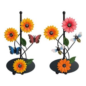 Paper Towel Paper Stand Sunflower Nonslip Bottom Storage Decorative Detachable Countertop Tabletop Tissue Towel Holder Rack Bracket for Kitchen, Bee