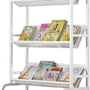 ROLTIN Bookcases Bookshelf Nordic Bookshelf 4-Tier Metal Bookcase Standing Bookshelves Open Display Shelf Home Office Storage Rack for Books and Magazines Bookcase (Color : Gold