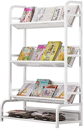 ROLTIN Bookcases Bookshelf Nordic Bookshelf 4-Tier Metal Bookcase Standing Bookshelves Open Display Shelf Home Office Storage Rack for Books and Magazines Bookcase (Color : Gold