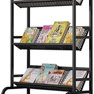 ROLTIN Bookcases Bookshelf Nordic Bookshelf 4-Tier Metal Bookcase Standing Bookshelves Open Display Shelf Home Office Storage Rack for Books and Magazines Bookcase (Color : Gold