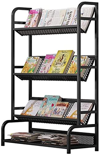 ROLTIN Bookcases Bookshelf Nordic Bookshelf 4-Tier Metal Bookcase Standing Bookshelves Open Display Shelf Home Office Storage Rack for Books and Magazines Bookcase (Color : Gold