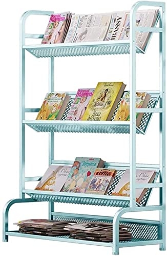 ROLTIN Bookcases Bookshelf Nordic Bookshelf 4-Tier Metal Bookcase Standing Bookshelves Open Display Shelf Home Office Storage Rack for Books and Magazines Bookcase (Color : Gold