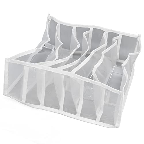 NDNCZDHC Underwear Storage Box, Breathable Foldable Multi Cells Drawer Organizer, Storage Bag for Bras Socks Underpants Panties Ties Organization(6 Lattice)