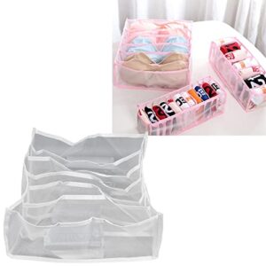 NDNCZDHC Underwear Storage Box, Breathable Foldable Multi Cells Drawer Organizer, Storage Bag for Bras Socks Underpants Panties Ties Organization(6 Lattice)